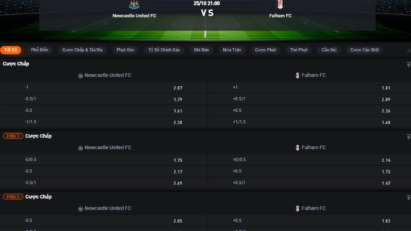 Newcastle vs Fulham