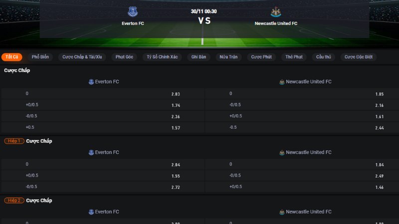Everton vs Newcastle